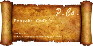 Peszeki Csát névjegykártya